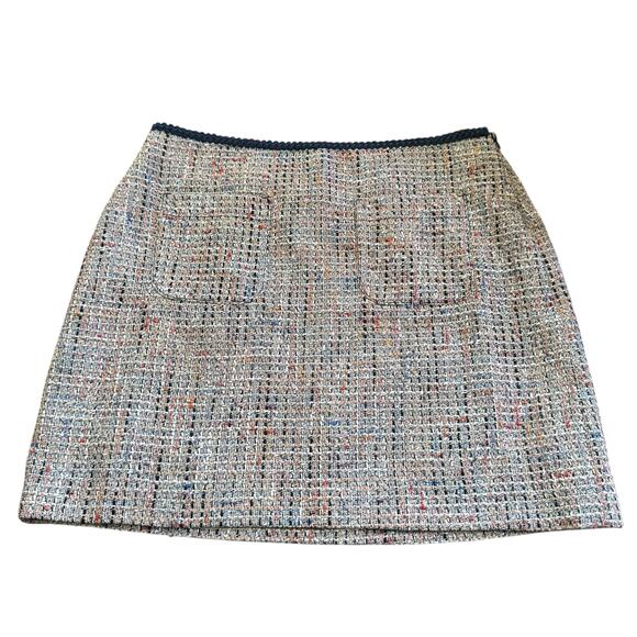 LOFT Tweed Pocket Shift Mini Skirt NEW Colorful Lined Office Siren NWT Size 12 - Picture 4 of 13